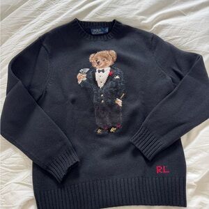 VERY RARE Polo by Ralph Lauren Black Sweater EXCELLENT CONDITION